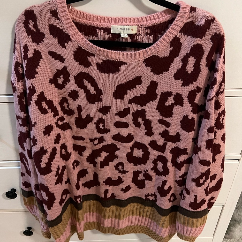 Umgee Leopard Print Sweater